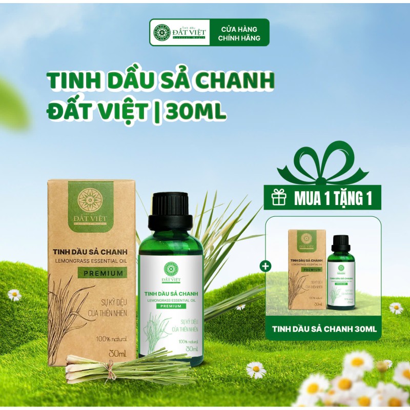 Tinh dầu sả chanh nguyên chất Đất Việt 30ml Tinh dầu sả chanh nguyên chất Đất Việt 30ml