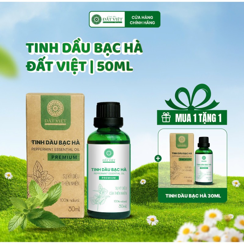 Tinh dầu Bạc Hà nguyên chất Đất Việt 50ml Tinh dầu Bạc Hà nguyên chất Đất Việt 50ml