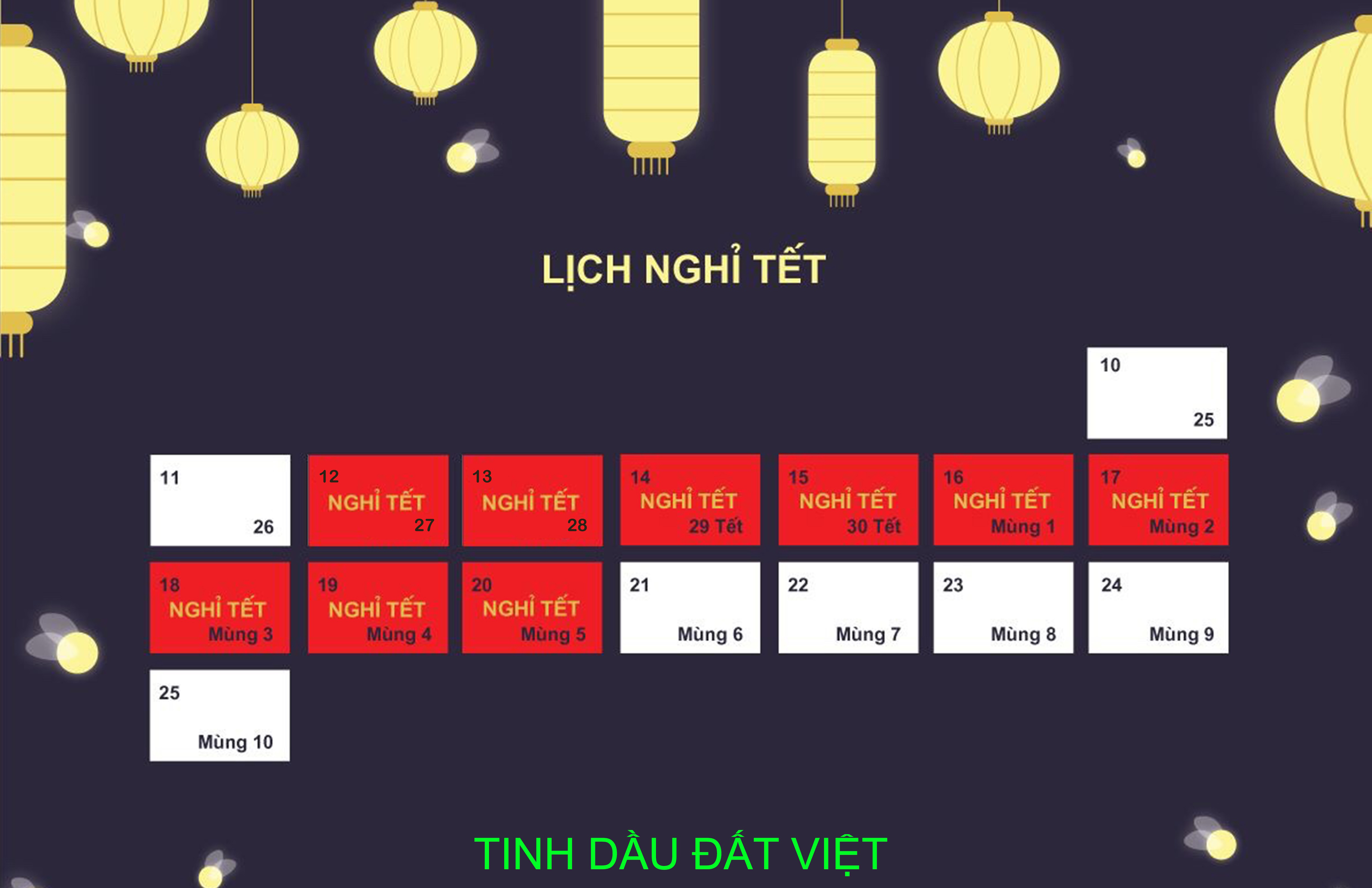 Nghỉ tết tinh dầu đất việt